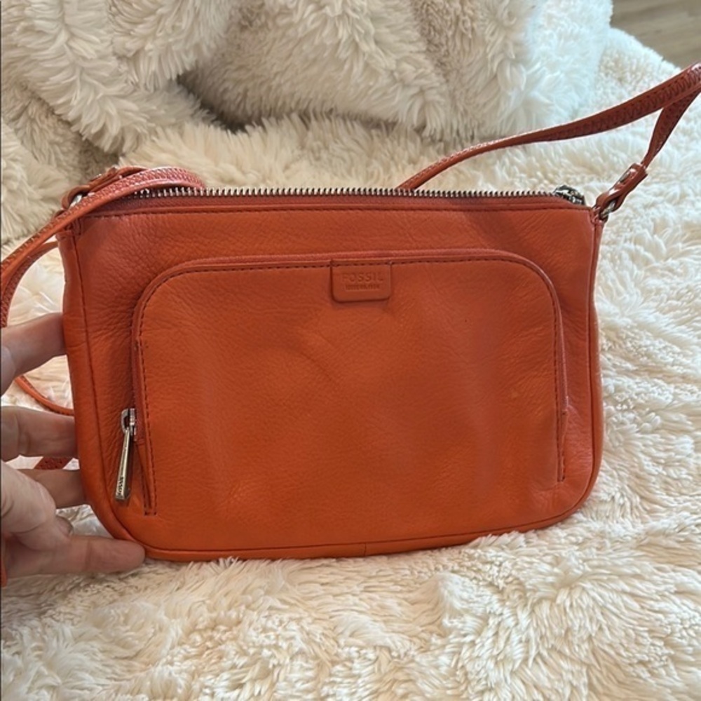Fossil Vibrant Orange Crossbody Bag